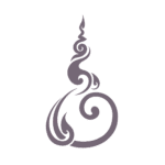 Taupe sierlijk Tantra symbool met spiraal bovenaan